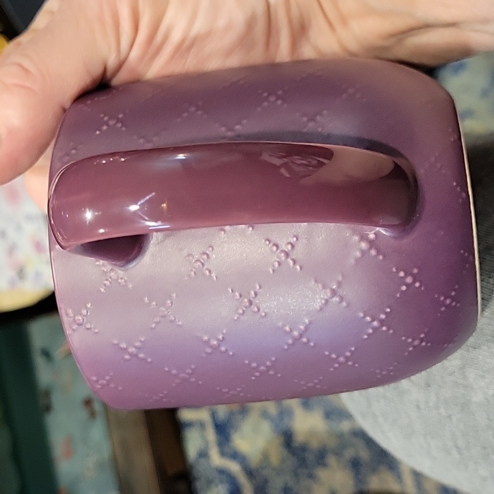 5 For 25.00/Eggplant Quilted Mug, NWOT